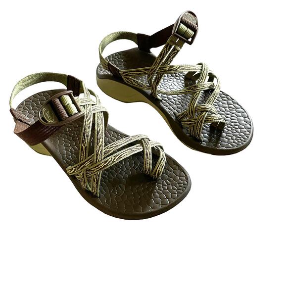 NEW!Chaco Green Brown Strappy Sandals - Womens Size 6